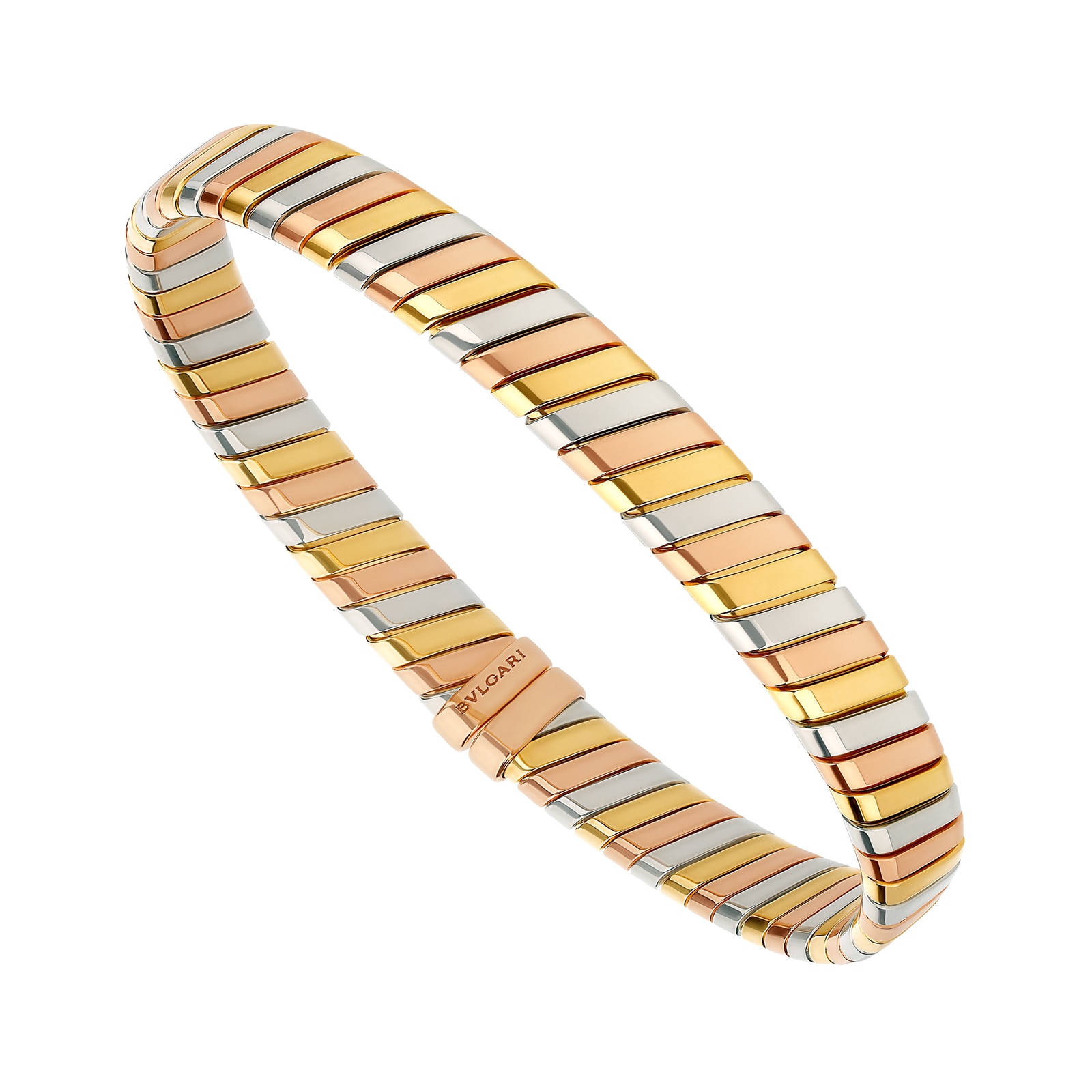 Bvlgari Jewelry 18K Tri Color Serpenti Tubogas Bracelet - Size S