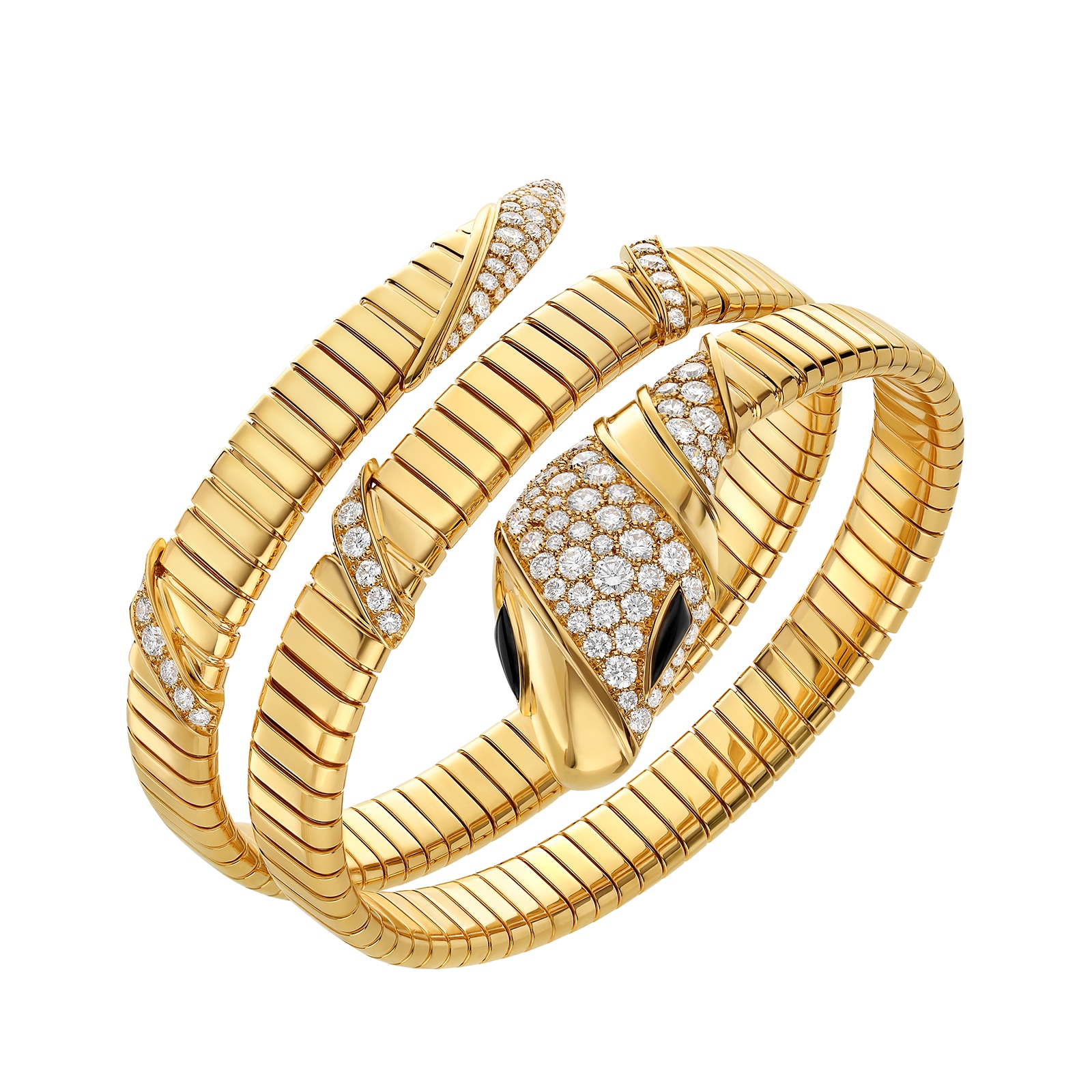 Bvlgari Jewelry 18K Yellow Gold Serpenti Tubogas Diamond Bracelet Bvlgari Jewelry 18K Yellow Gold Serpenti Tubogas Diamond Bracelet