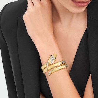 Bvlgari Jewelry 18K Yellow Gold Serpenti Tubogas Diamond Bracelet Bvlgari Jewelry 18K Yellow Gold Serpenti Tubogas Diamond Bracelet