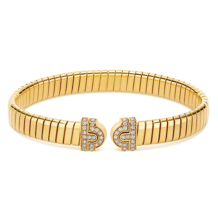 Bvlgari Jewelry 18K Yellow Gold Serpenti Tubogas Diamond Bracelet