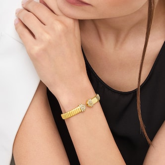 Bvlgari Jewelry 18K Yellow Gold Serpenti Tubogas Diamond Bracelet