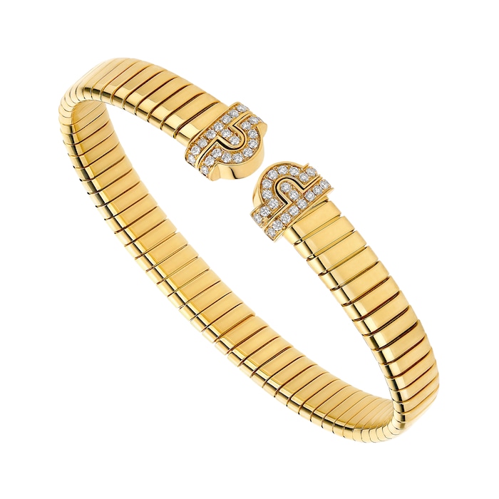 Bvlgari Jewelry 18K Yellow Gold Serpenti Tubogas Diamond Bracelet