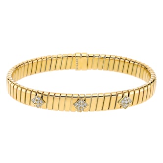 Bvlgari Jewelry 18K Yellow Gold Serpenti Tubogas Diamond Bracelet
