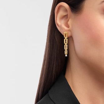 Bvlgari Jewelry 18K Yellow Gold B.Zero 1 Diamond Drop Earrings