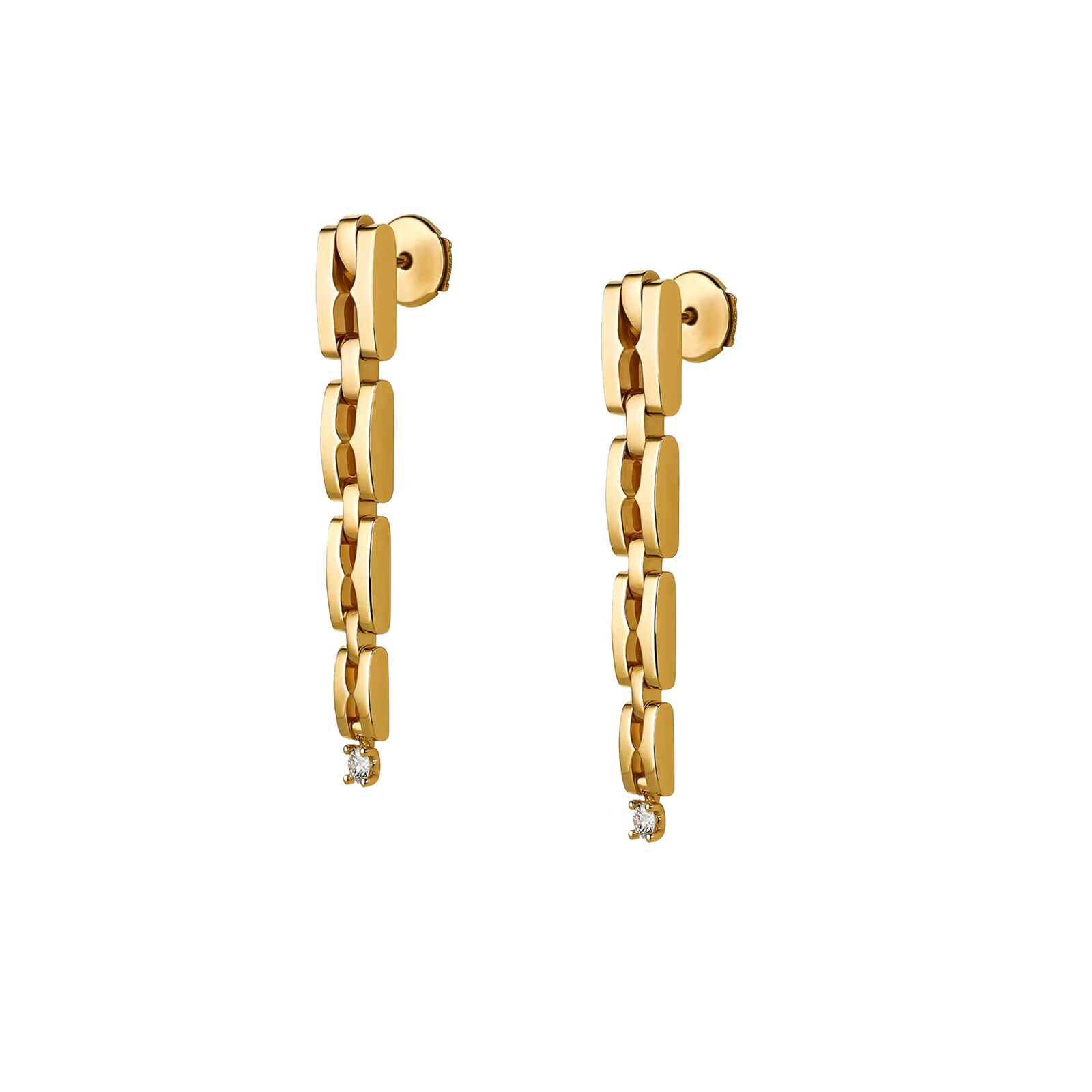 Bvlgari Jewelry 18K Yellow Gold B.Zero 1 Diamond Drop Earrings