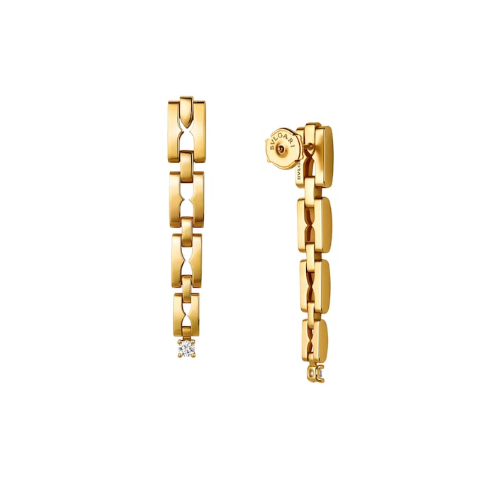 Bvlgari Jewelry 18K Yellow Gold B.Zero 1 Diamond Drop Earrings