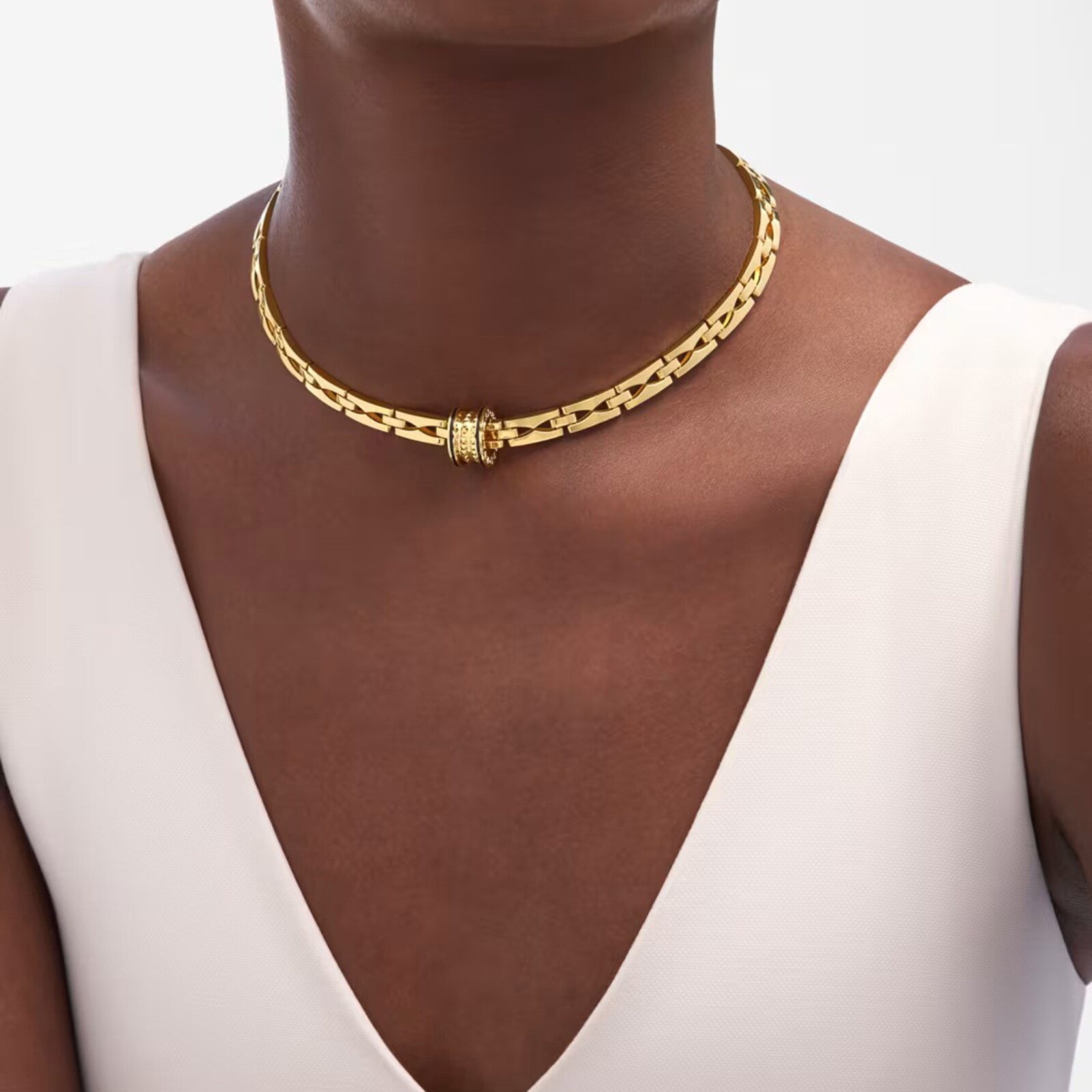 Bvlgari Jewelry 18K Yellow Gold B.Zero 1 Studded Pendant Necklace