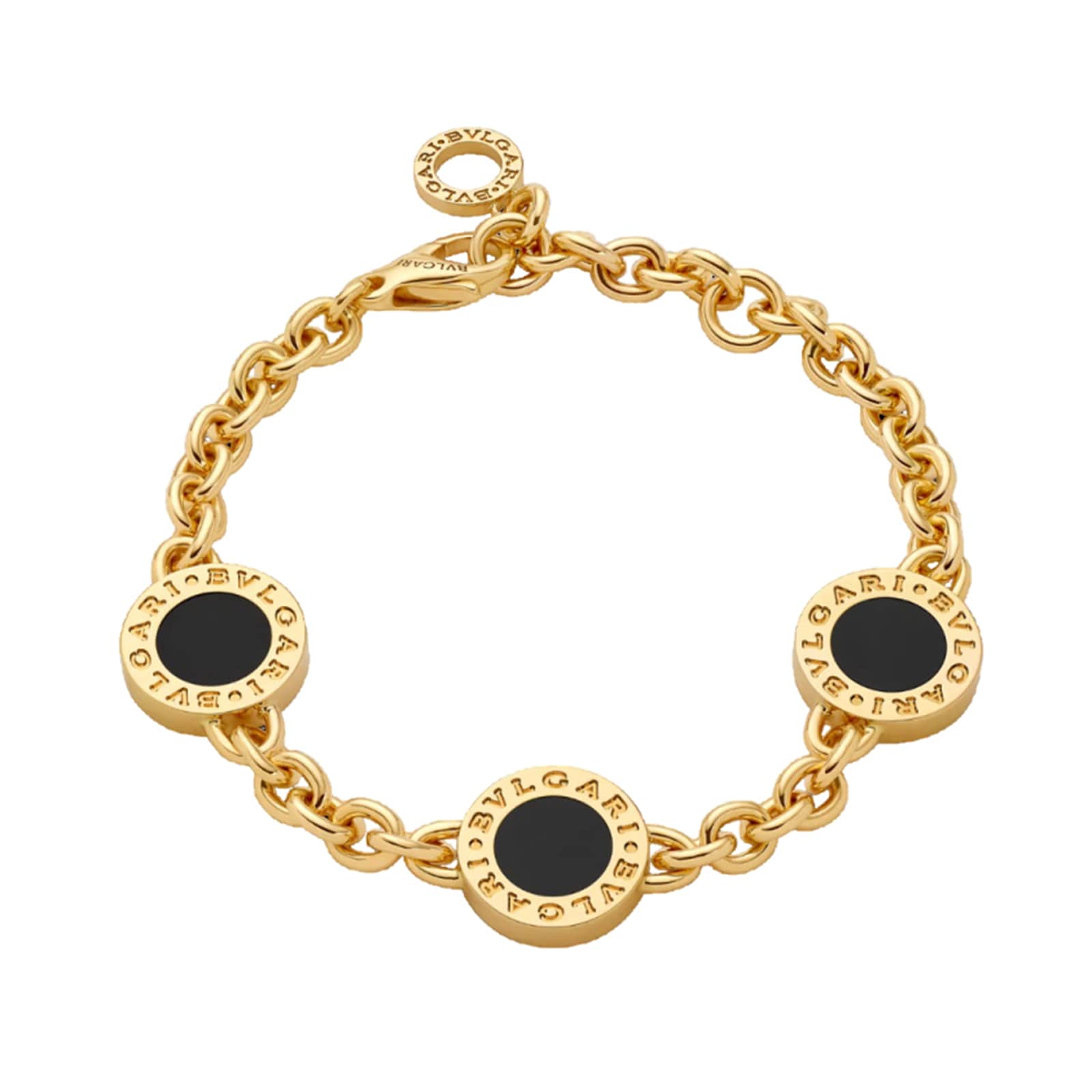 Bvlgari Jewelry 18K Yellow Gold Bvlgari Bvlgari Pearl & Onyx Bracelet - Size Small