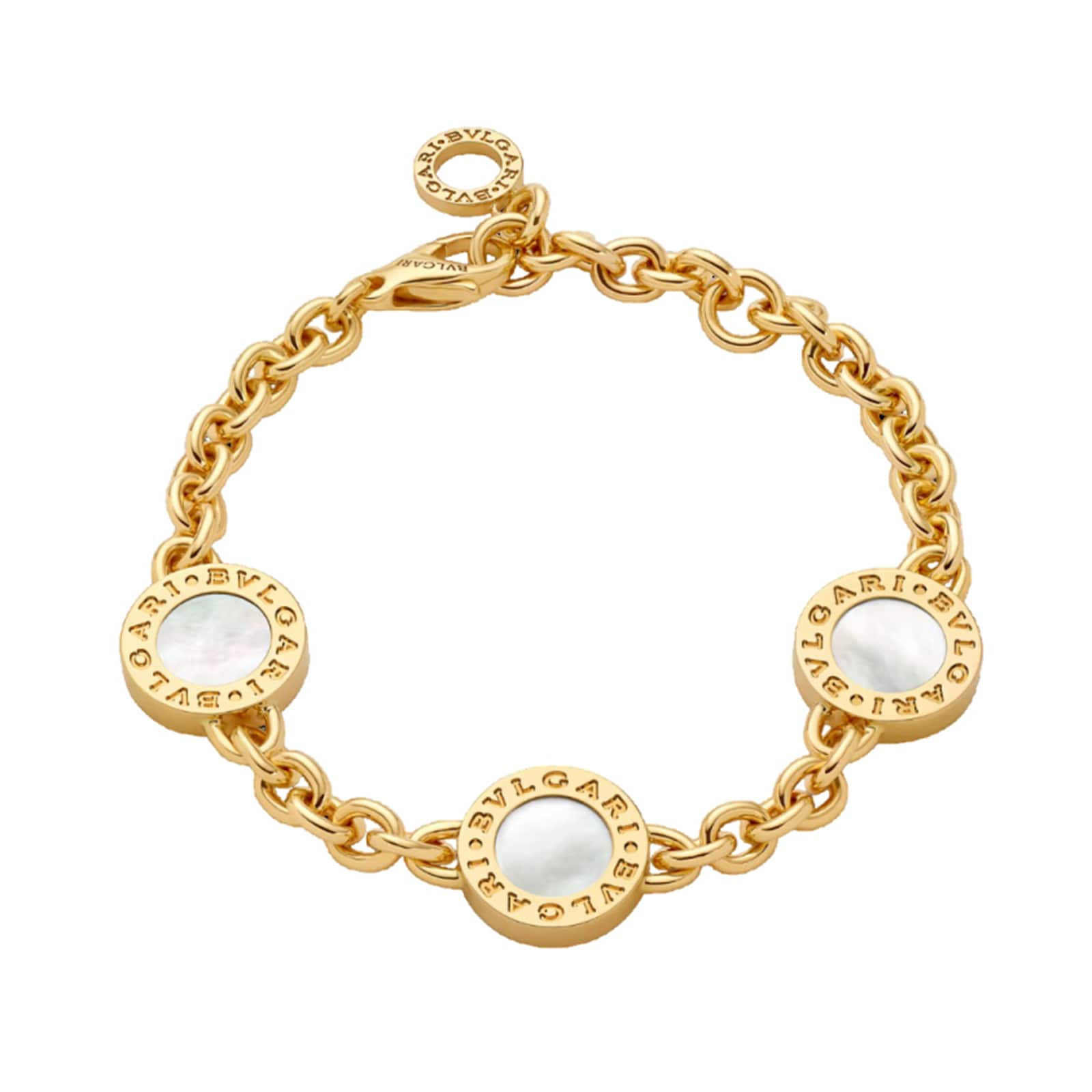 Bvlgari Jewelry 18K Yellow Gold Bvlgari Bvlgari Pearl & Onyx Bracelet - Size Small