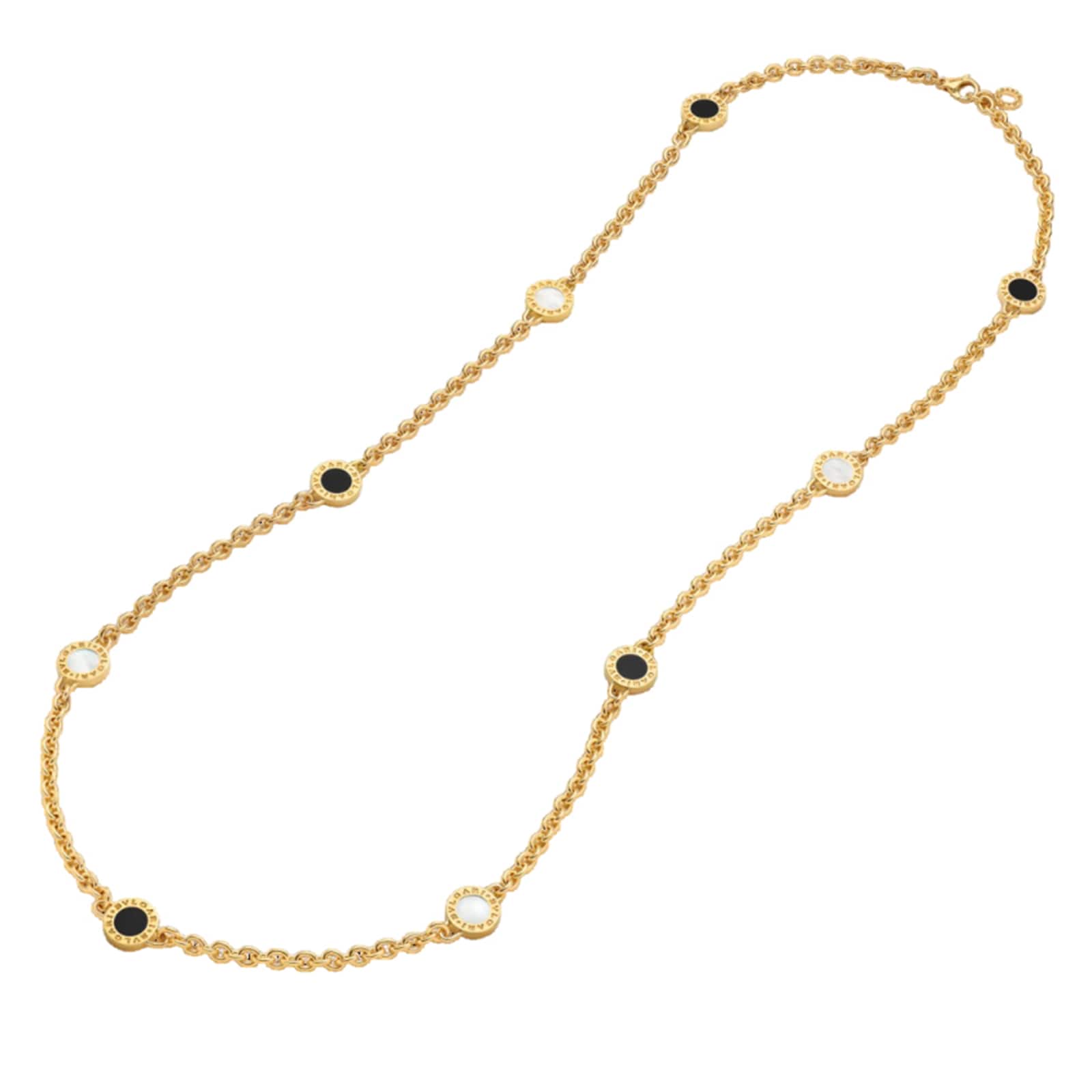 Bvlgari Jewelry 18K Yellow Gold Bvlgari Bvlgari Pearl & Onyx Sautoir Necklace