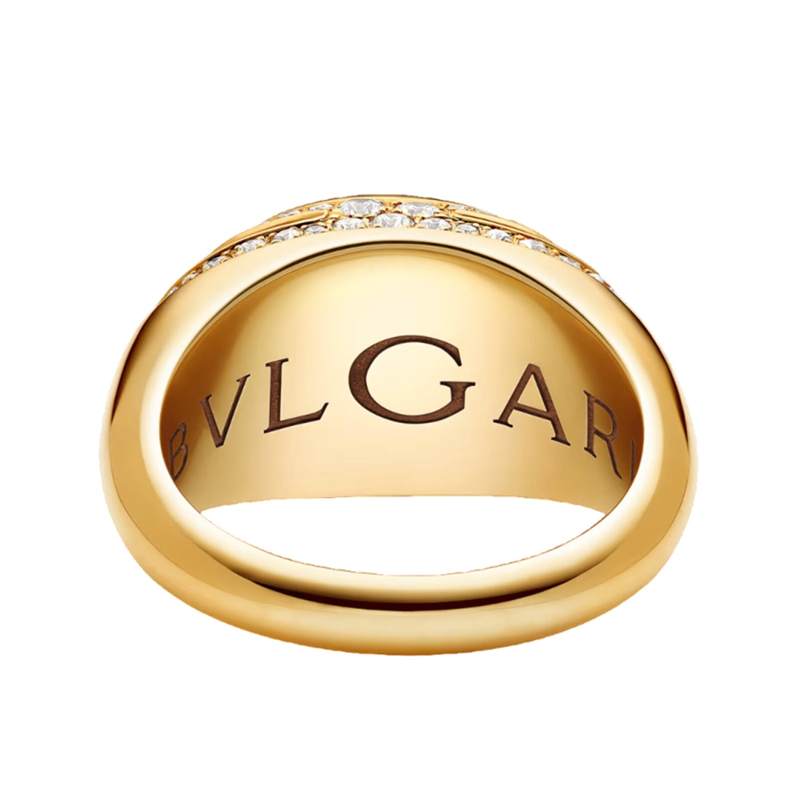 Bvlgari Jewelry 18K Yelow Gold Cabochon Diamond & Blue Topaz Ring