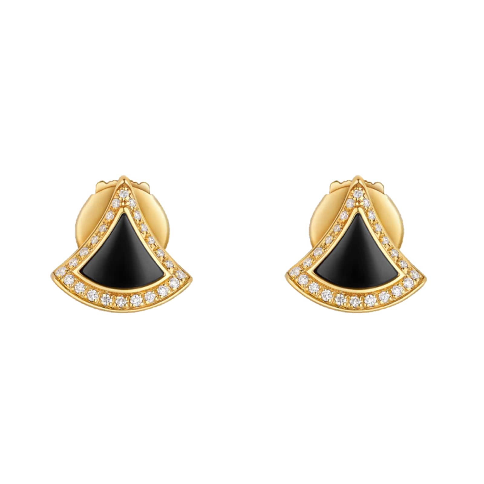Bvlgari Jewelry 18K Yellow Gold Divas' Dream Diamond & Onyx Stud Earrings