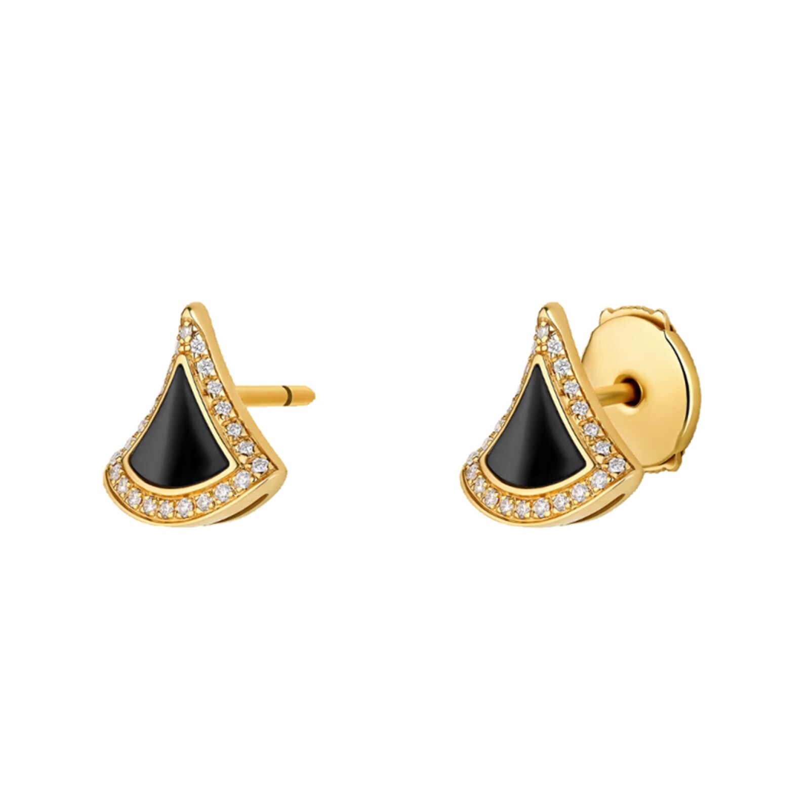 Bvlgari Jewelry 18K Yellow Gold Divas' Dream Diamond & Onyx Stud Earrings