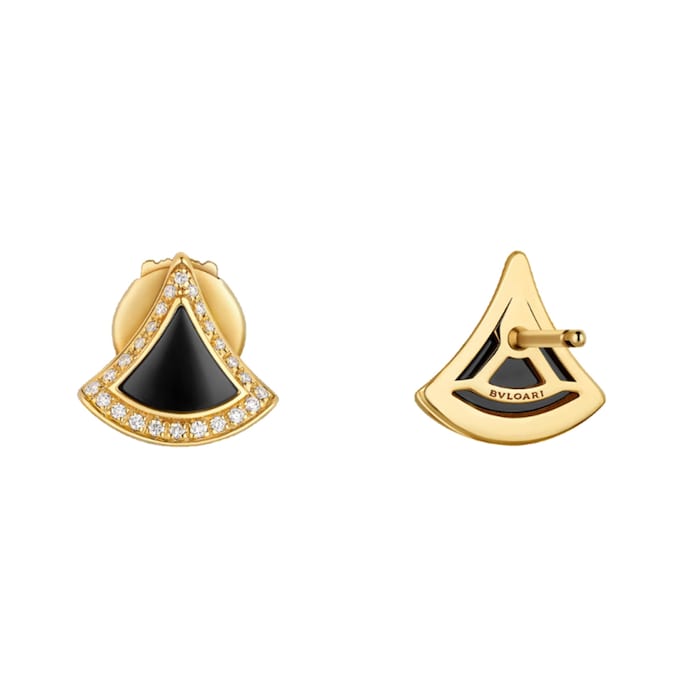 Bvlgari Jewelry 18K Yellow Gold Divas' Dream Diamond & Onyx Stud Earrings