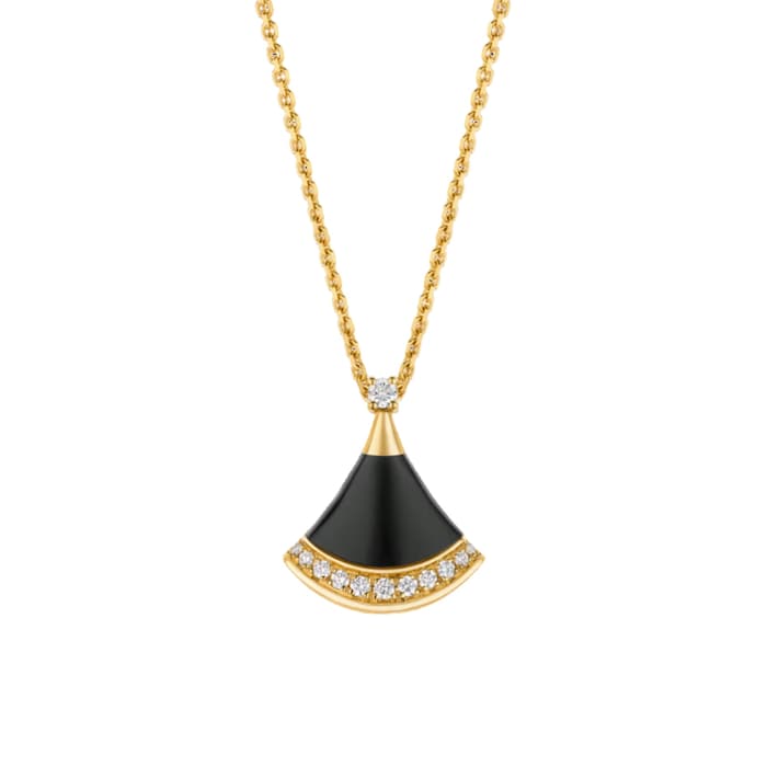 Bvlgari Jewelry 18K Yellow Gold Divas' Dream Diamond & Onyx Pendant Necklace