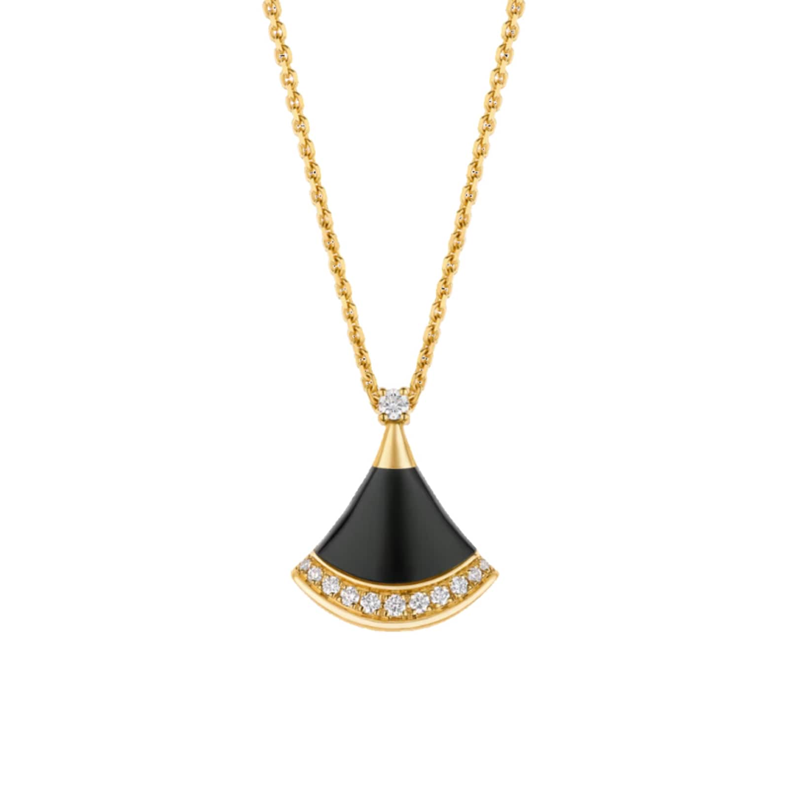 Bvlgari Jewelry 18K Yellow Gold Divas' Dream Diamond & Onyx Pendant Necklace Bvlgari Jewelry 18K Yellow Gold Divas' Dream Diamond & Onyx Pendant Necklace