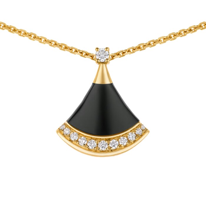 Bvlgari Jewelry 18K Yellow Gold Divas' Dream Diamond & Onyx Pendant Necklace