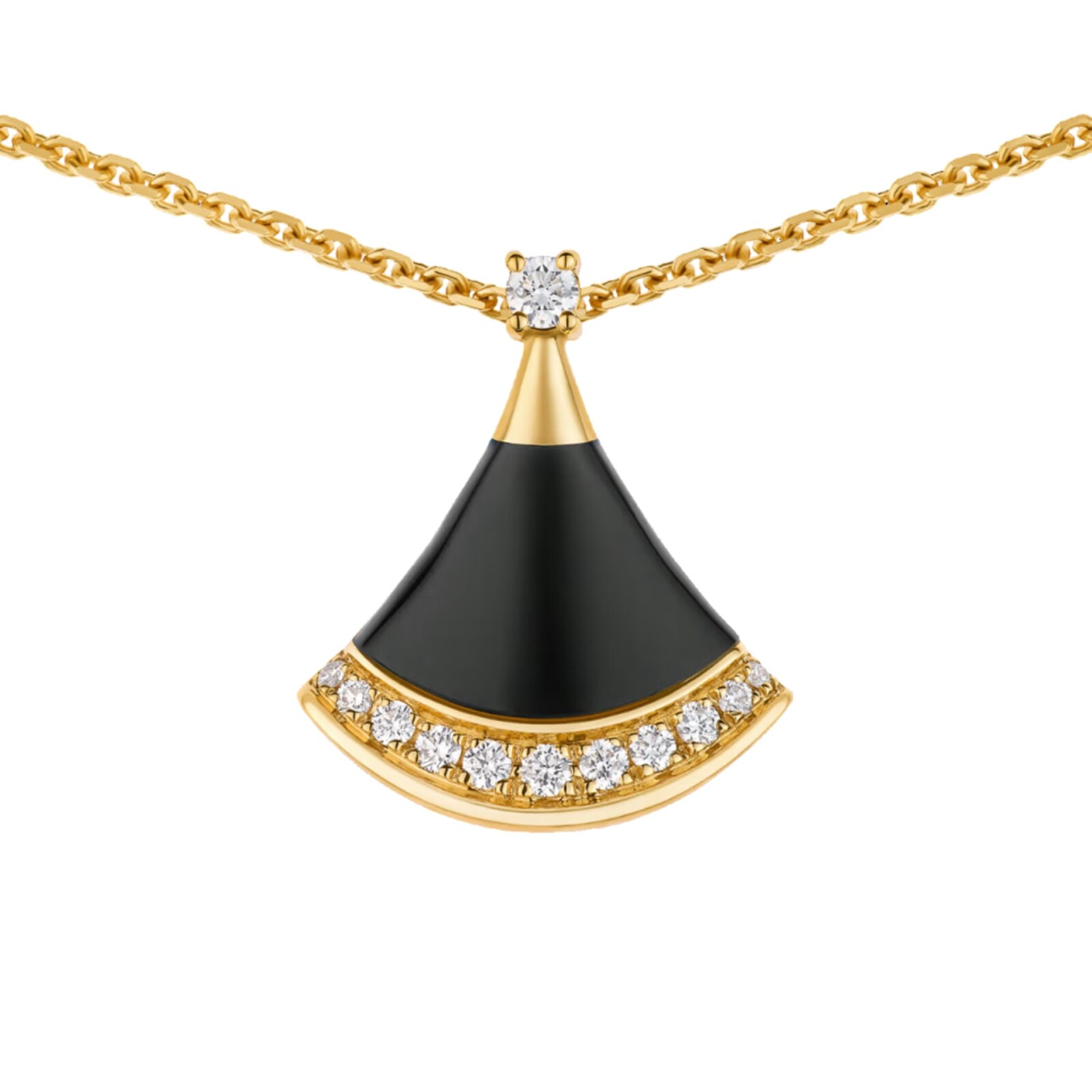 Bvlgari Jewelry 18K Yellow Gold Divas' Dream Diamond & Onyx Pendant Necklace