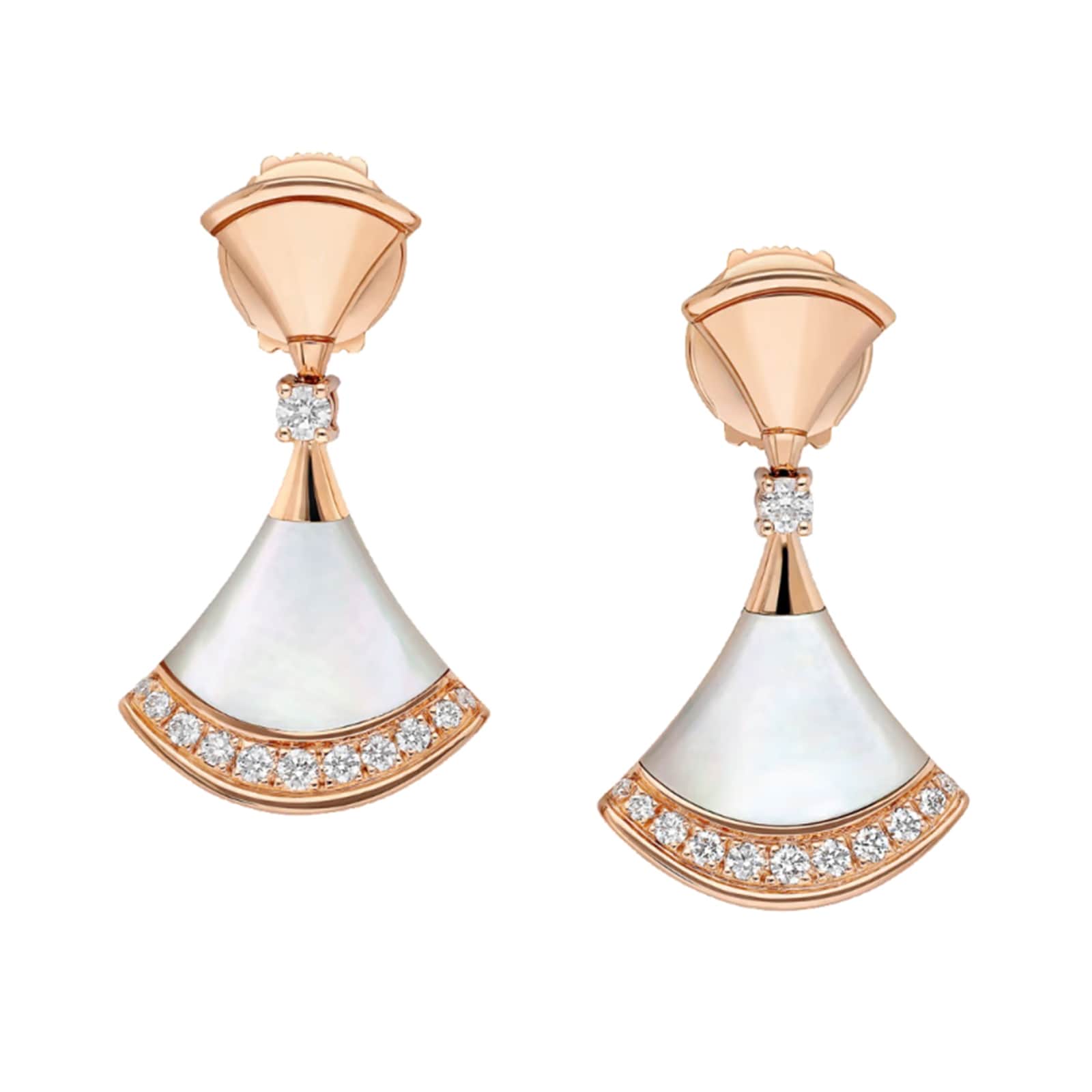 Bvlgari Jewelry 18K Rose Gold Divas' Dream Diamond & Pearl Drop Earrings