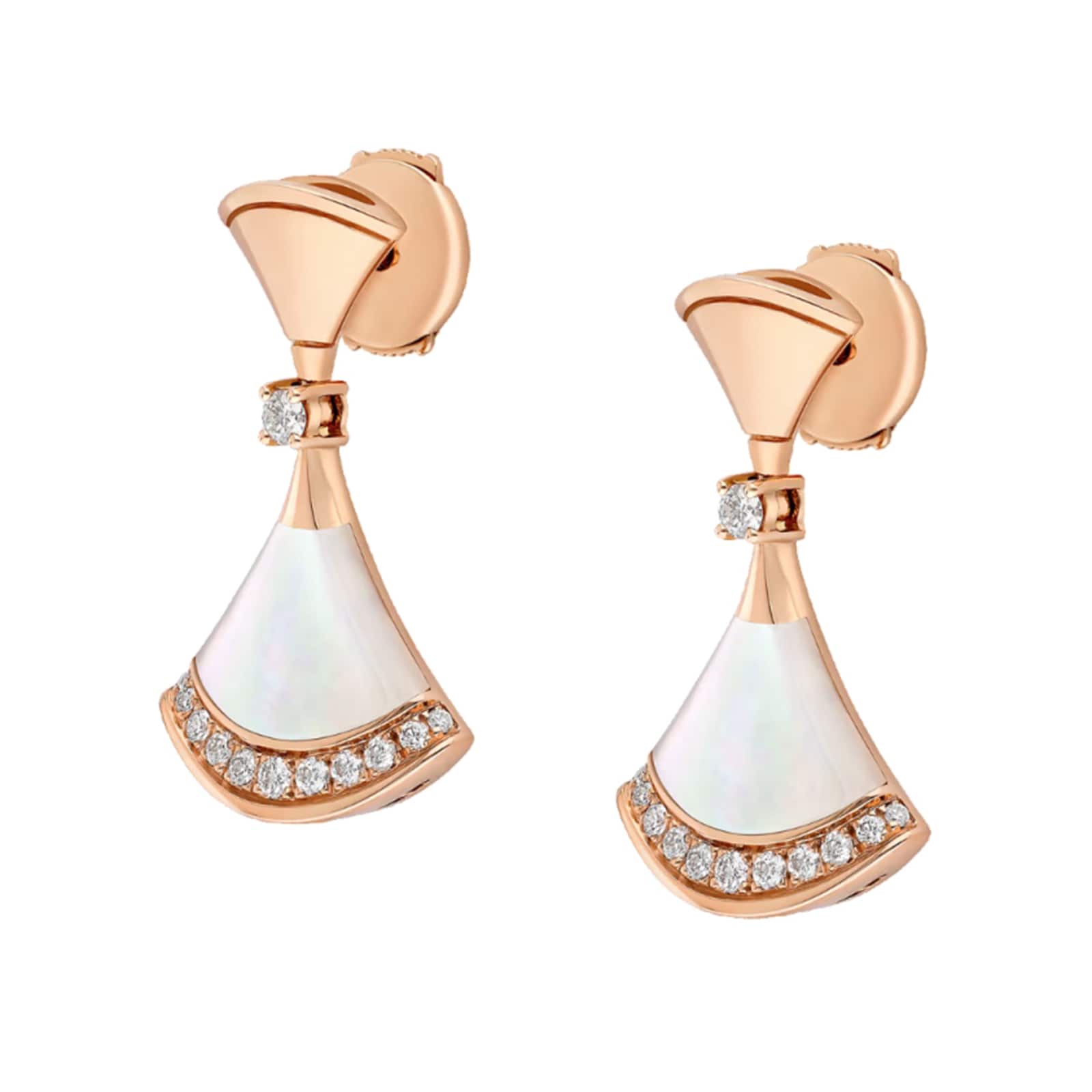 Bvlgari Jewelry 18K Rose Gold Divas' Dream Diamond & Pearl Drop Earrings