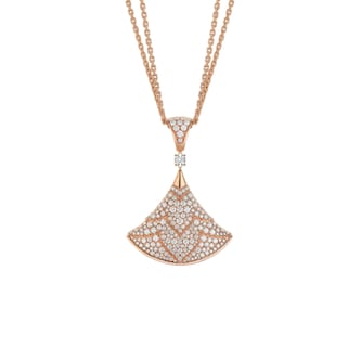 Bvlgari Jewelry 18K Rose Gold Divas' Dream Pave Diamond Pendant Necklace