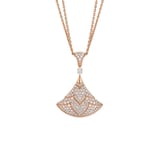 Bvlgari Jewelry 18K Rose Gold Divas' Dream Pave Diamond Pendant Necklace
