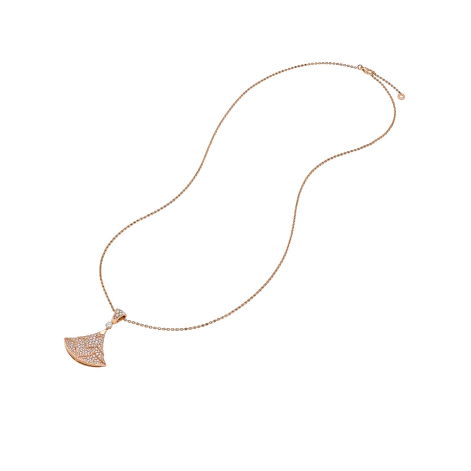 Bvlgari Jewelry 18K Rose Gold Divas' Dream Pave Diamond Pendant Necklace Bvlgari Jewelry 18K Rose Gold Divas' Dream Pave Diamond Pendant Necklace