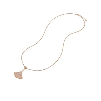 Bvlgari Jewelry 18K Rose Gold Divas' Dream Pave Diamond Pendant Necklace
