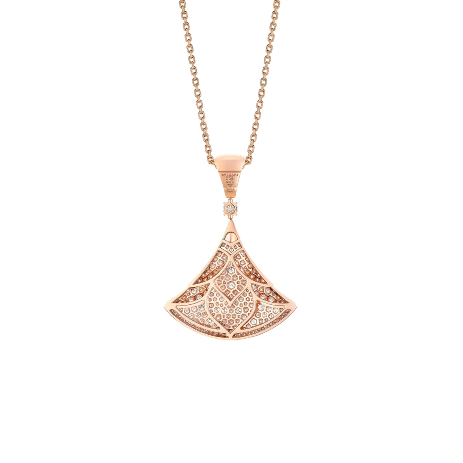 Bvlgari Jewelry 18K Rose Gold Divas' Dream Pave Diamond Pendant Necklace