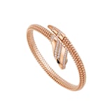 Bvlgari Jewelry 18K Rose Gold Serpenti Pallini Diamond & Onyx Bracelet - Size 17