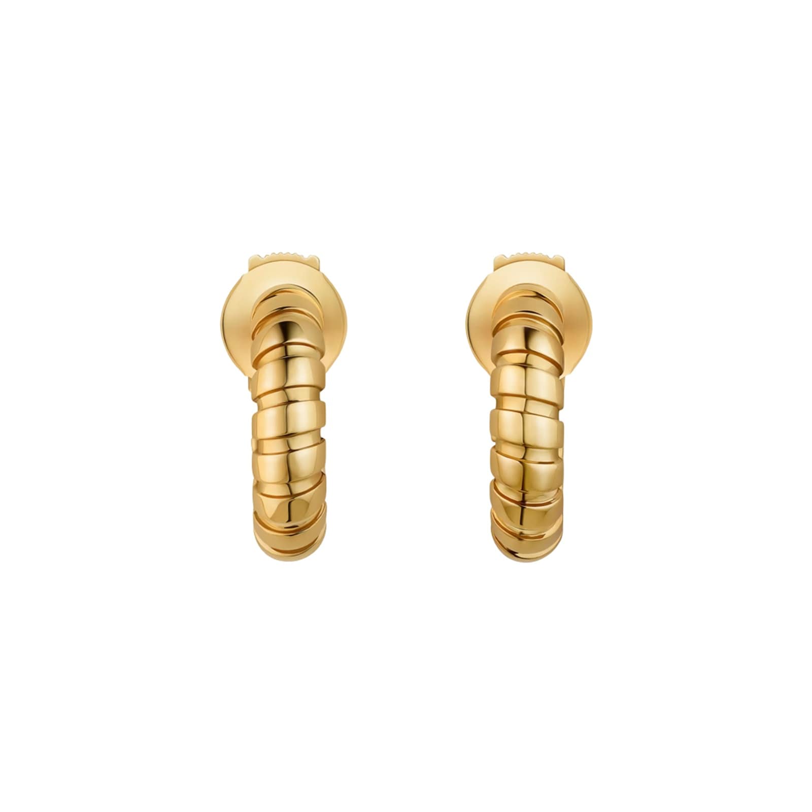 Bvlgari Jewelry 18K Yellow Gold Bvlgari Tubogas Mini Hoop Earrings