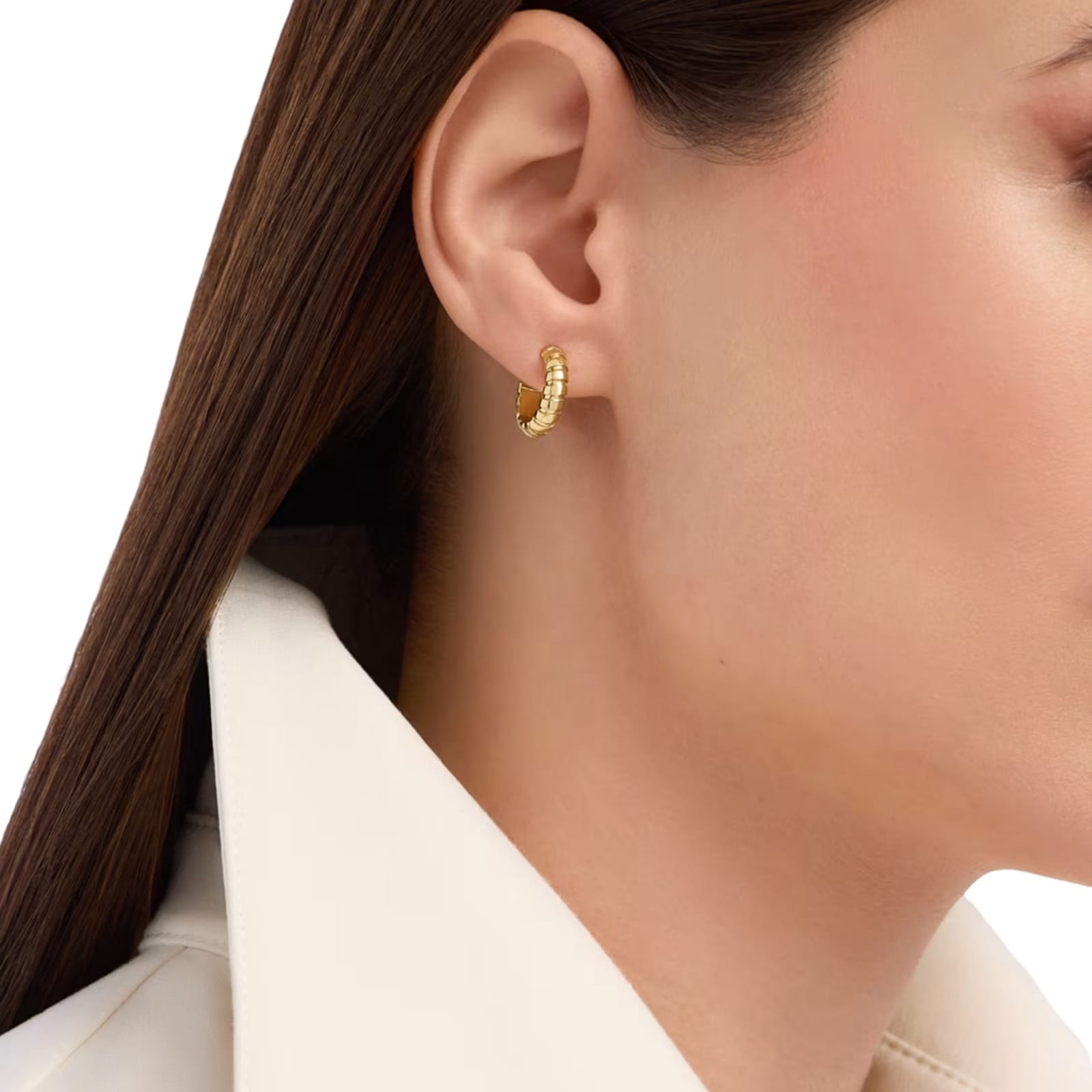 Bvlgari Jewelry 18K Yellow Gold Bvlgari Tubogas Mini Hoop Earrings