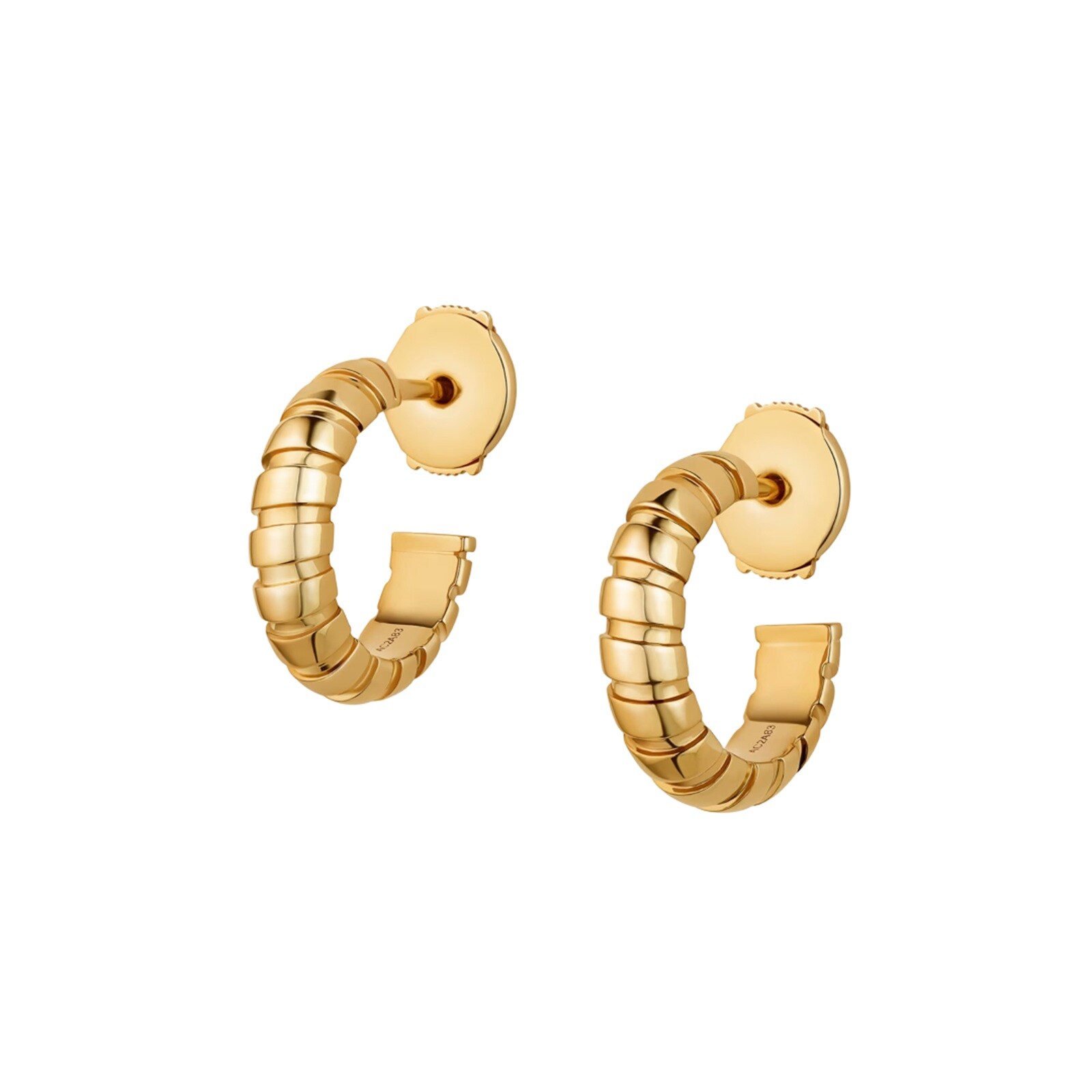 Bvlgari Jewelry 18K Yellow Gold Bvlgari Tubogas Mini Hoop Earrings