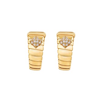 Bvlgari Jewelry 18K Yellow Gold Bvlgari Tubogas Diamond Mini Hoop Earrings