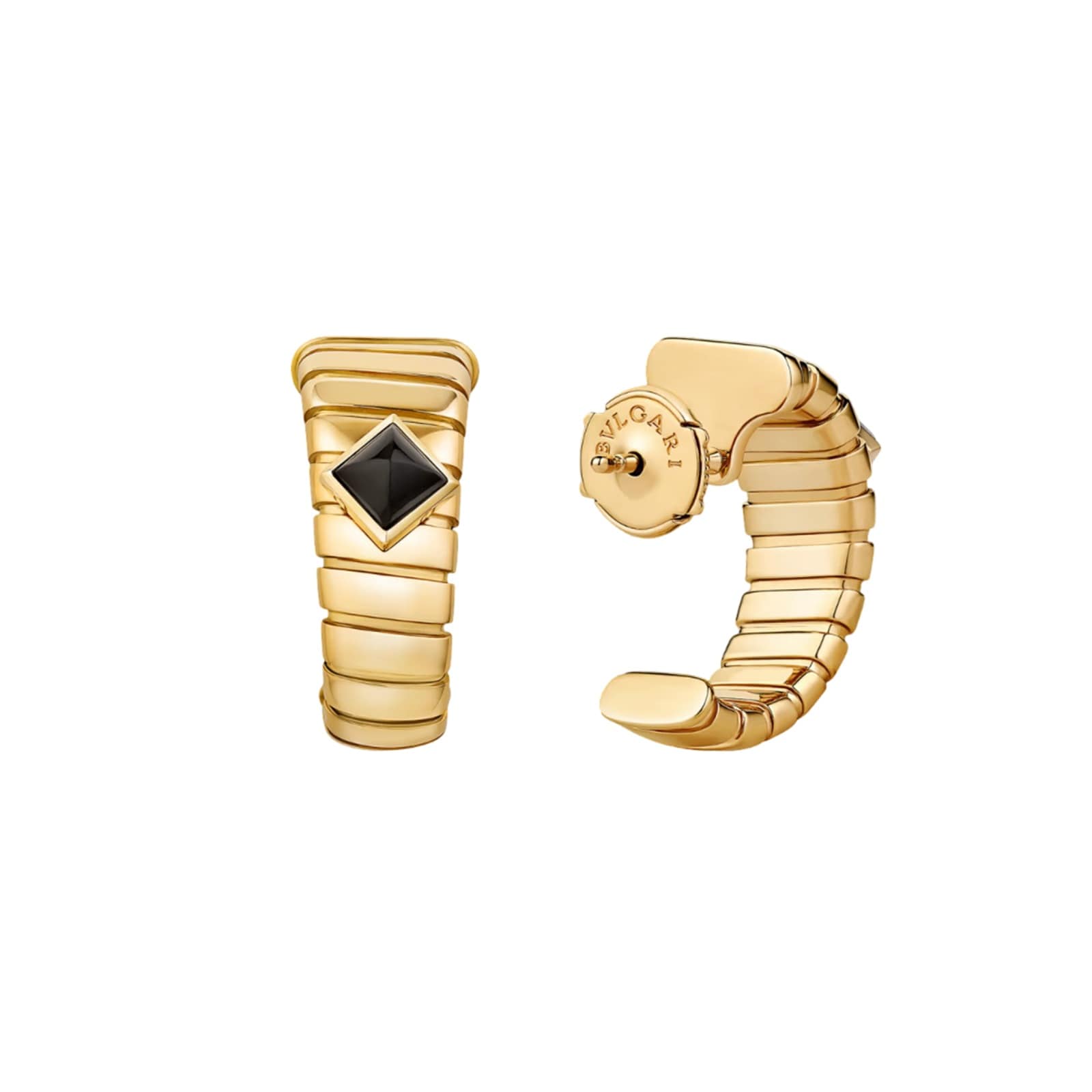 Bvlgari Jewelry 18K Yellow Gold Bvlgari Tubogas Station Hoop Earrings