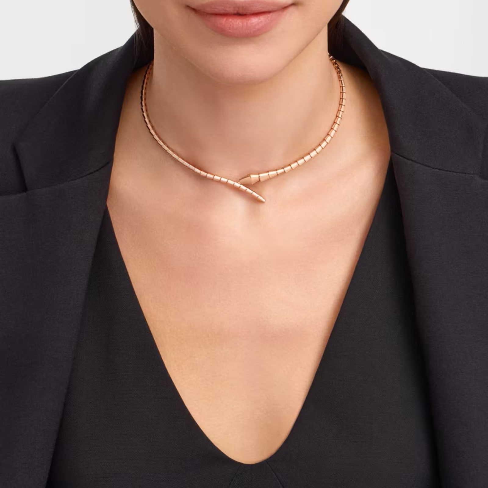 Bvlgari Jewelry 18K Rose Gold Serpenti Viper Necklace