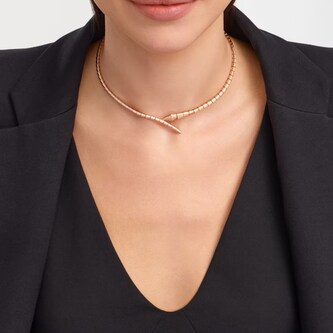 Bvlgari Jewelry 18K Rose Gold Serpenti Viper Necklace