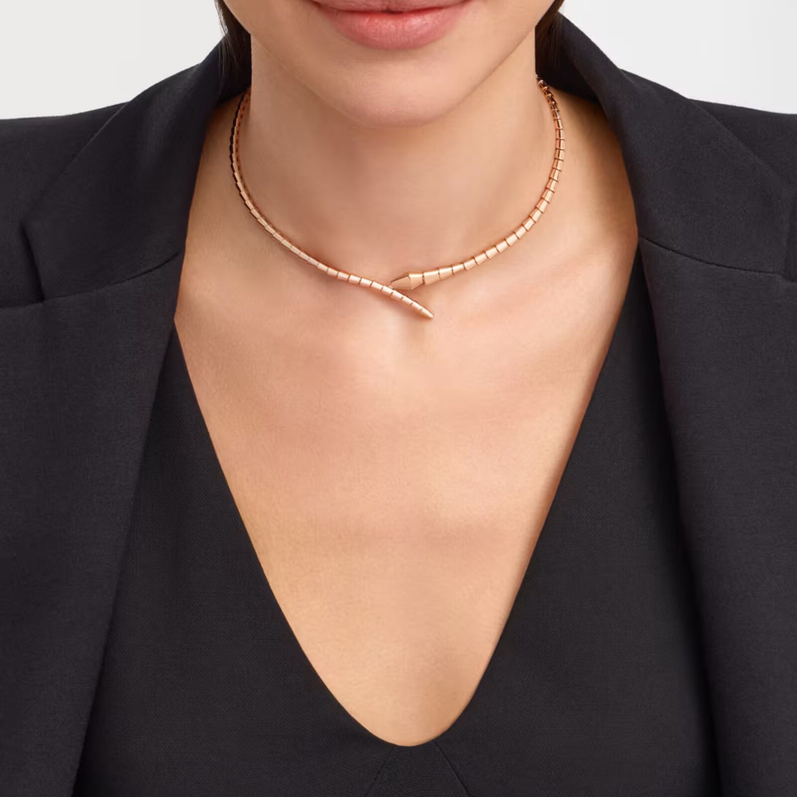 Bvlgari Jewelry 18K Rose Gold Serpenti Viper Necklace