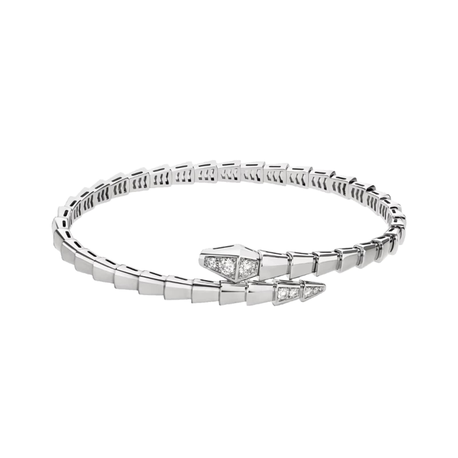 Bvlgari Jewelry 18K White Gold Serpenti Viper Pavé Diamond Bracelet - Size Small/Medium Bvlgari Jewelry 18K White Gold Serpenti Viper Pavé Diamond Bracelet - Size Small/Medium