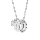 Bvlgari Jewelry 18K White Gold Serpenti Viper Diamond Pendant Necklace