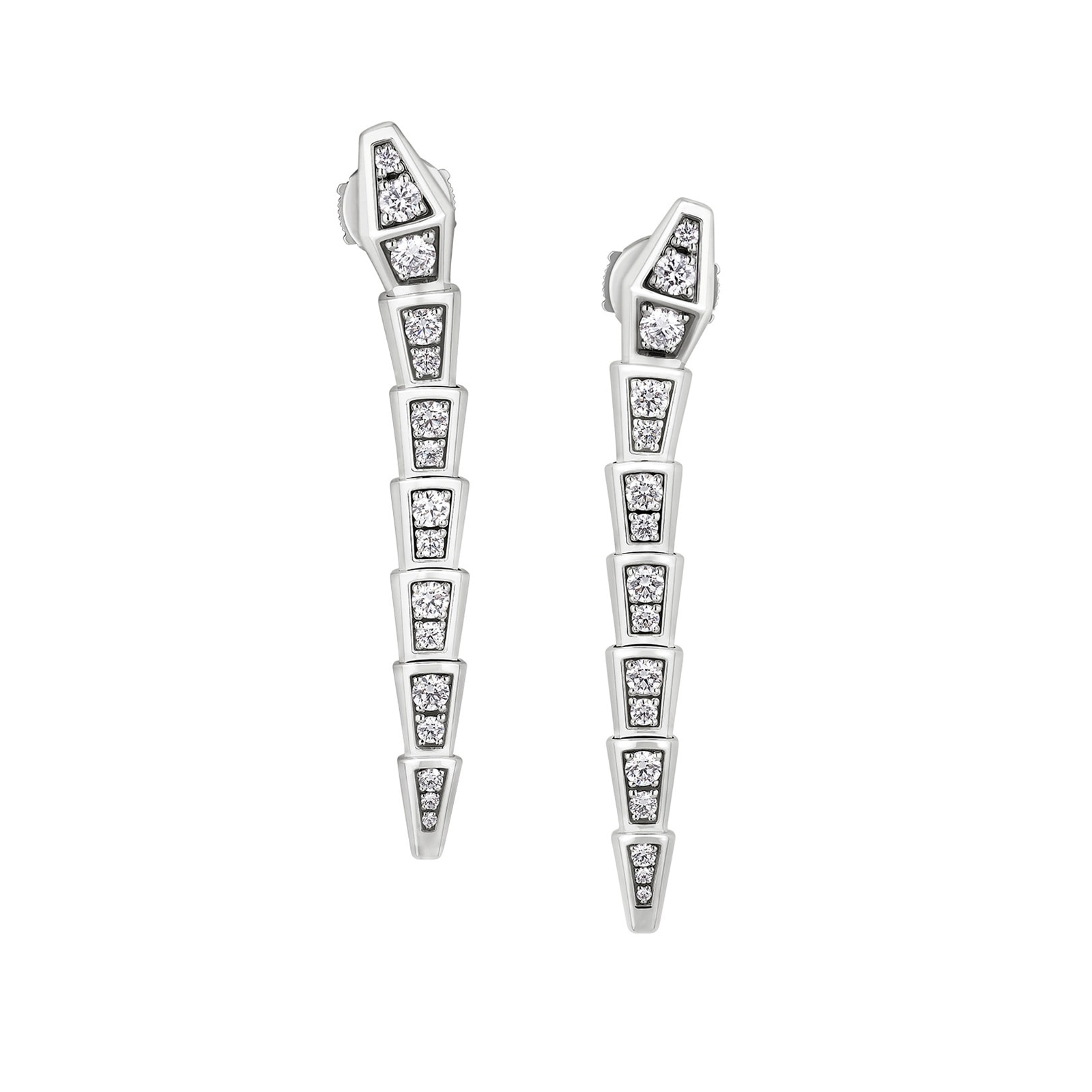Bvlgari Jewelry 18K White Gold Serpenti Viper Drop Earrings