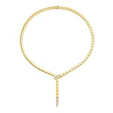 Bvlgari Jewelry 18K Yellow Gold Serpenti Viper Pave Diamond Necklace