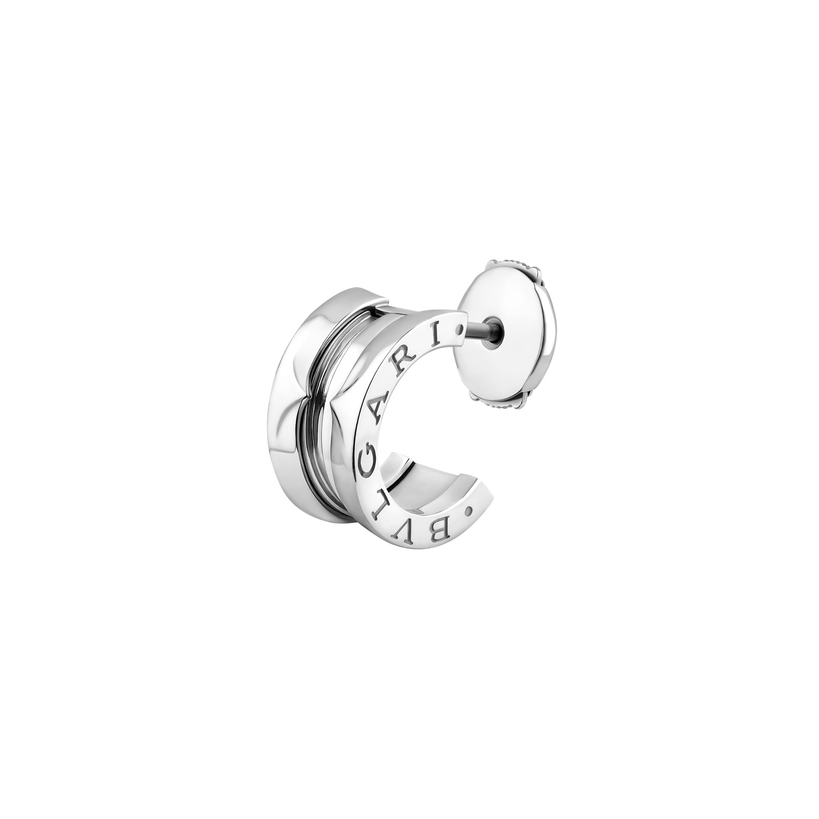Bvlgari Jewelry 18K White Gold B.Zero 1 Single Hoop Earring