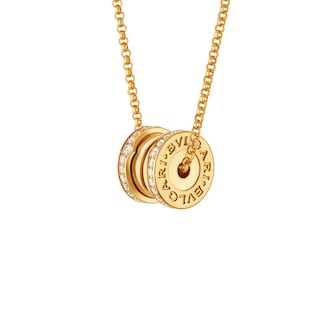Bvlgari Jewelry 18K Yellow Gold B.Zero 1 Pave Diamond Pendant Necklace
