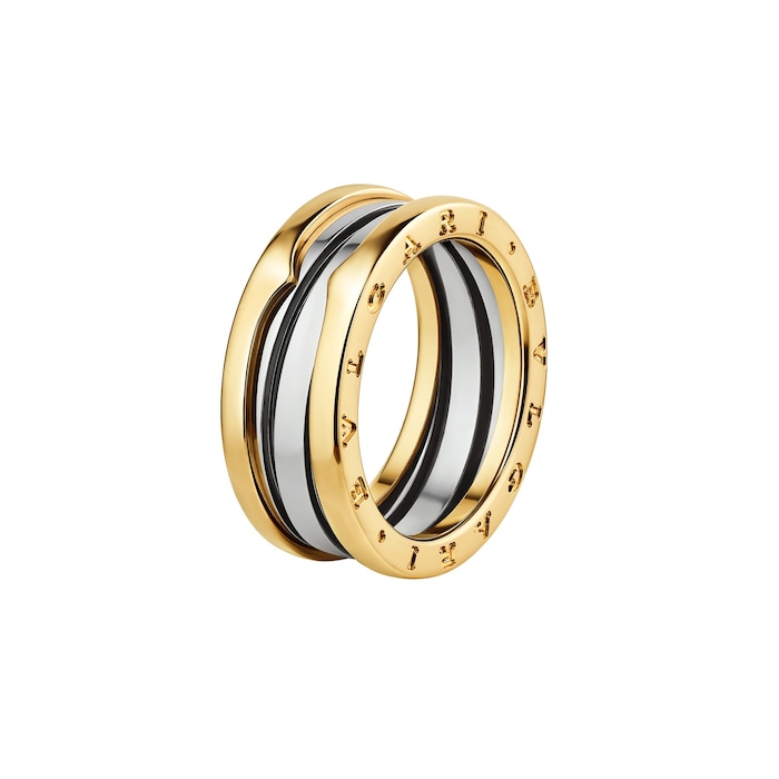 Bvlgari Jewelry 18K Yellow Gold & Steel B.Zero 1 Two Band Ring - Ring Size 6.25