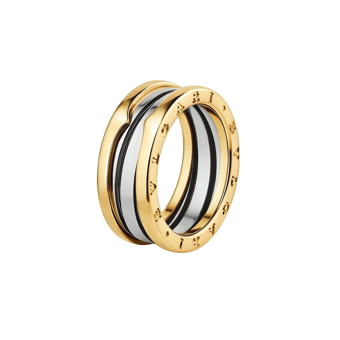 Bvlgari Jewelry 18K Yellow Gold & Steel B.Zero 1 Two Band Ring - Ring Size 7
