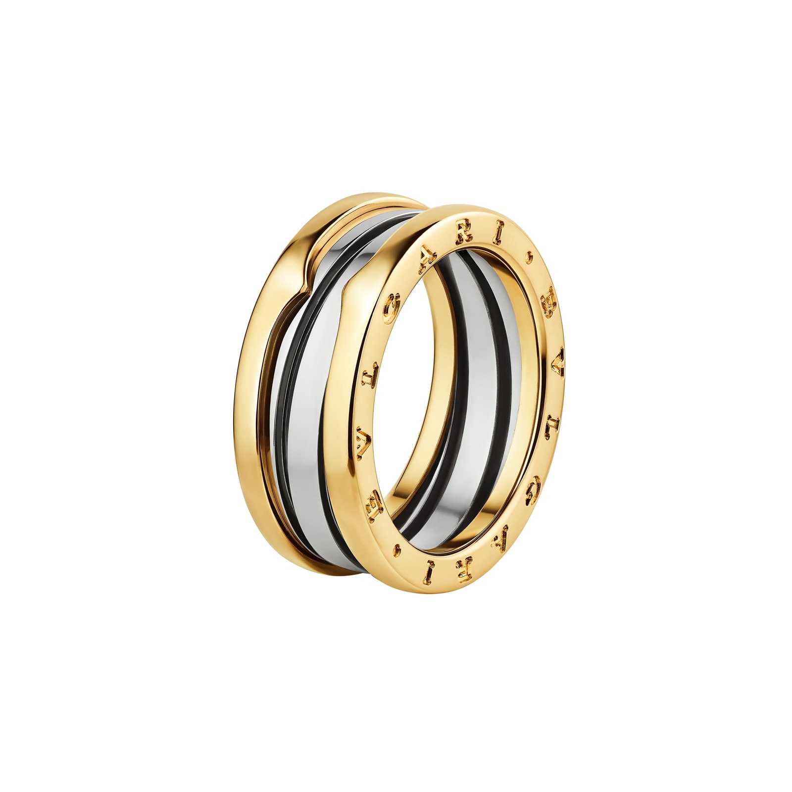 Bvlgari Jewelry 18K Yellow Gold & Steel B.Zero 1 Two Band Ring - Ring Size 9.75