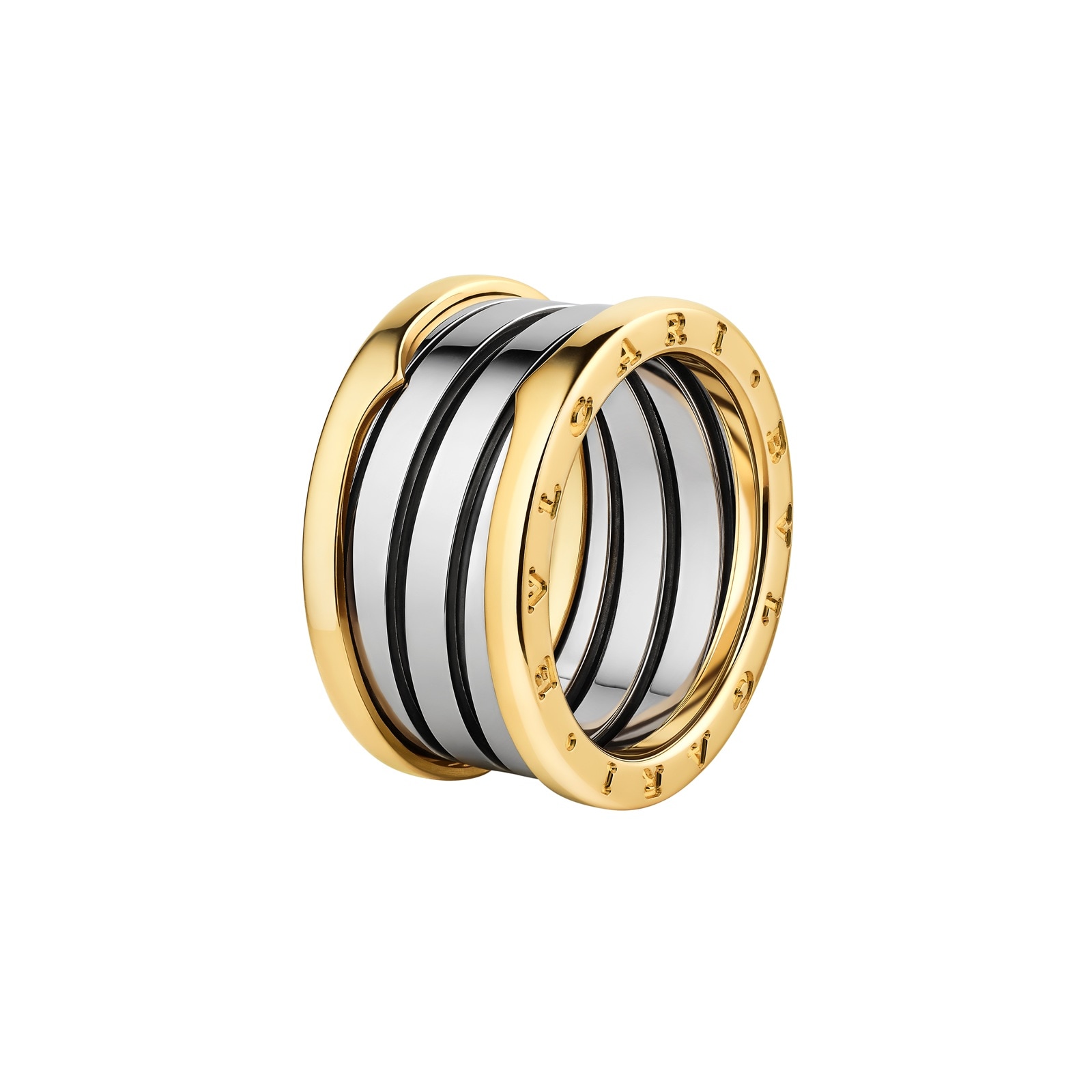 Bvlgari Jewelry 18K Yellow Gold & Steel B.Zero 1 Four Band Ring - Ring Size 7