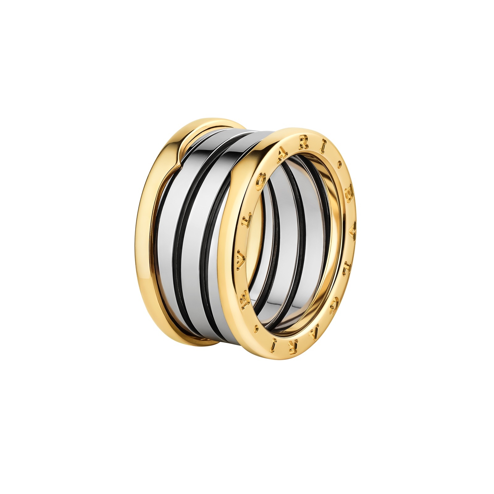 Bvlgari Jewelry 18K Yellow Gold & Steel B.Zero 1 Four Band Ring - Ring Size 9.75