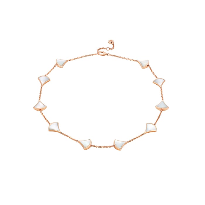 Bvlgari Jewelry 18K Rose Gold Divas' Dream Mother Of Pearl Choker Necklace